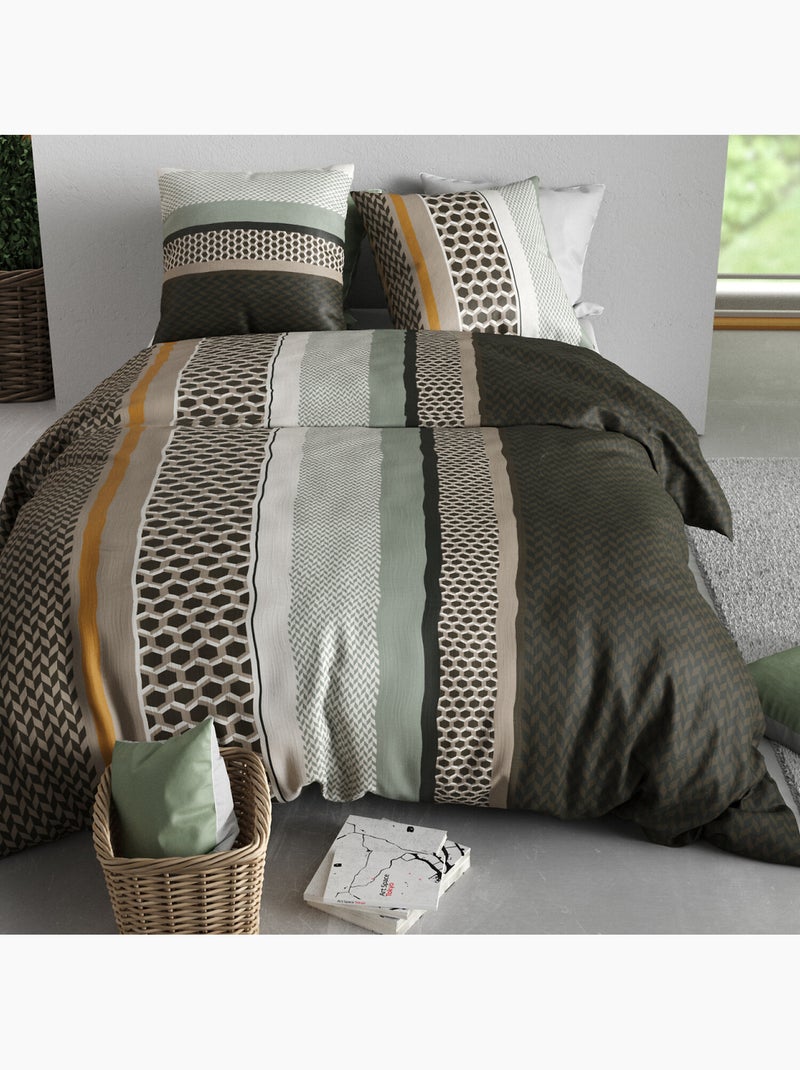Parure housse de couette 100 % coton urbanik Gris - Kiabi