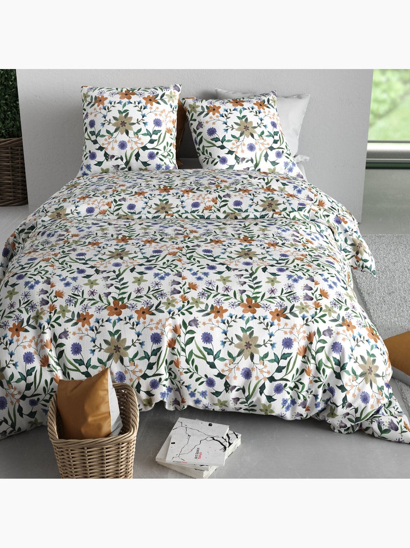 Parure housse de couette 100 % coton veitchs Vert - Kiabi