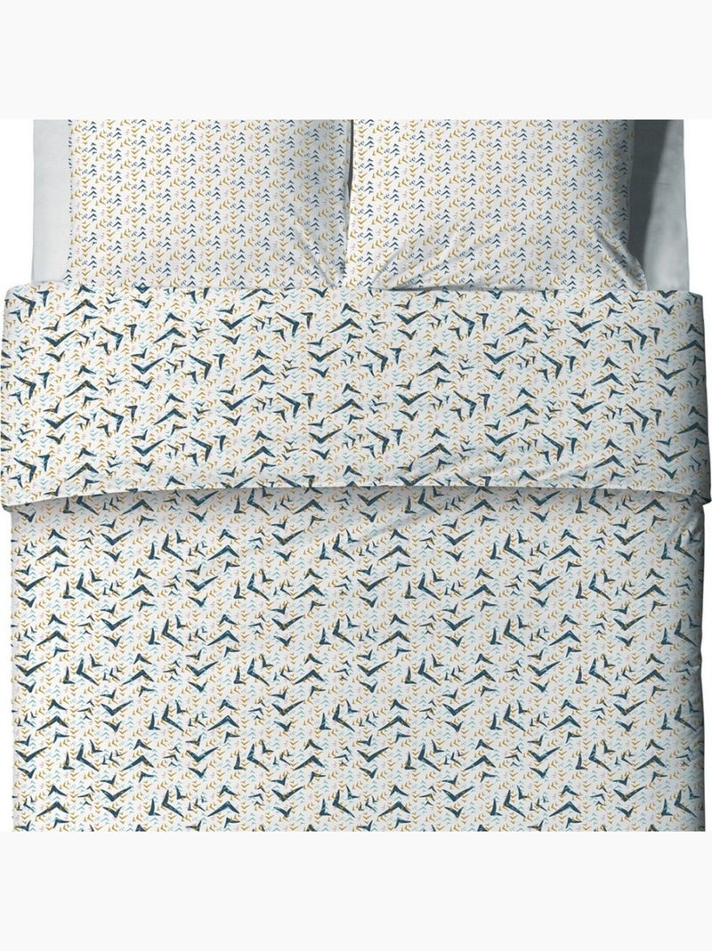 Parure housse de couette 100 % coton vita Bleu - Kiabi