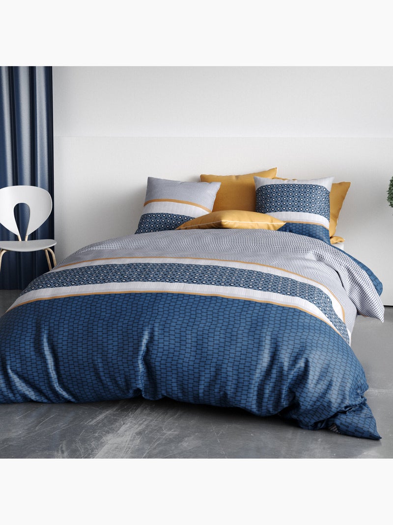 Parure housse de couette 100 % coton zante Jaune - Kiabi