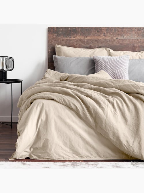 Parure housse de couette 100 % coton/lin lynn - Kiabi Parure housse de couette 100 % coton/lin lynn - Kiabi