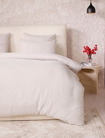 Parure housse de couette 100 % gaze de coton ava