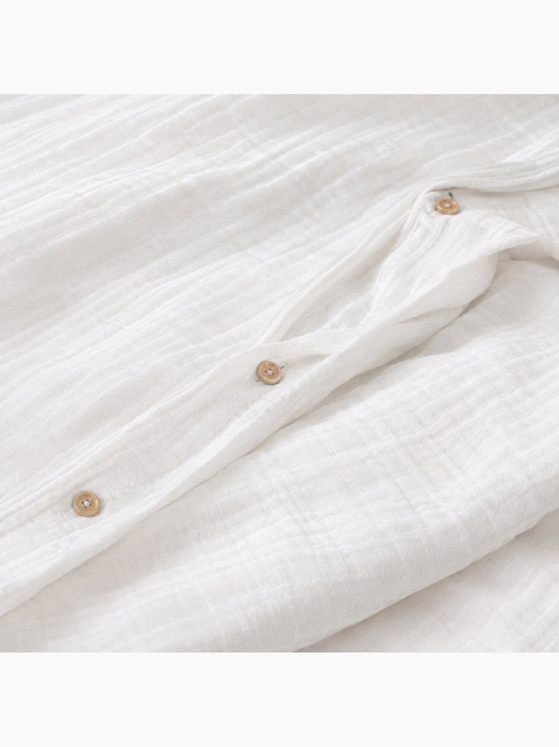 Parure housse de couette 100 % gaze de coton ava Blanc - Kiabi