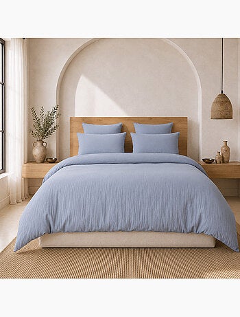 Parure housse de couette 100 % gaze de coton ava