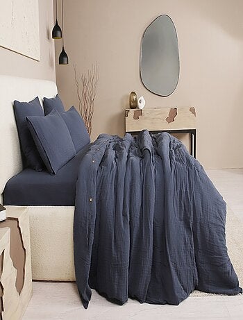 Parure housse de couette 100 % gaze de coton ava