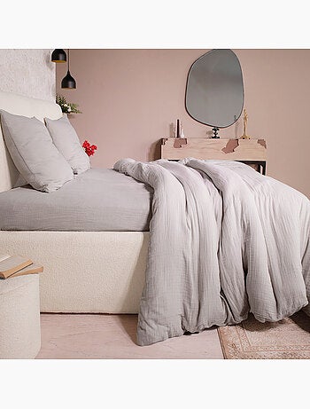 Parure housse de couette 100 % gaze de coton ava