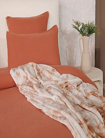 Parure housse de couette 100 % gaze de coton ava