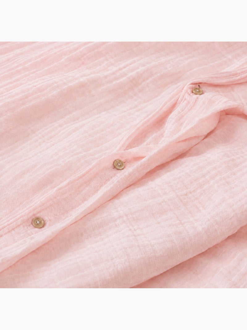 Parure housse de couette 100 % gaze de coton ava Rose lotus - Kiabi
