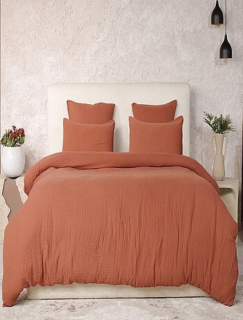 Parure housse de couette 100 % gaze de coton ava