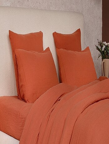 Parure housse de couette 100 % gaze de coton ava