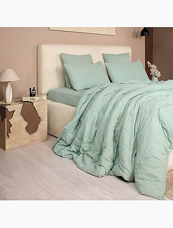 Parure housse de couette 100 % gaze de coton ava
