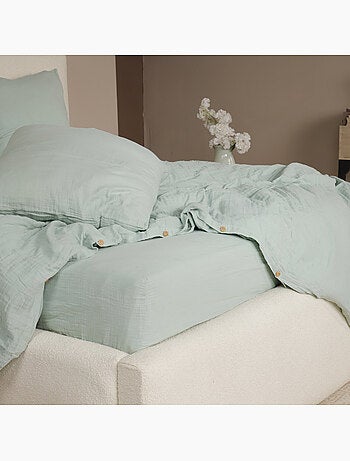 Parure housse de couette 100 % gaze de coton ava