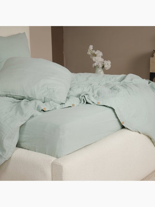 Parure housse de couette 100 % gaze de coton ava - Kiabi Parure housse de couette 100 % gaze de coton ava - Kiabi