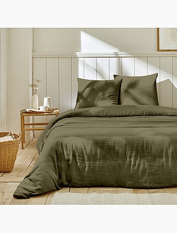 Parure housse de couette 100 % gaze de coton ozen