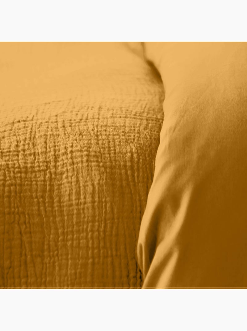 Parure housse de couette 100 % gaze de coton ozen Miel - Kiabi
