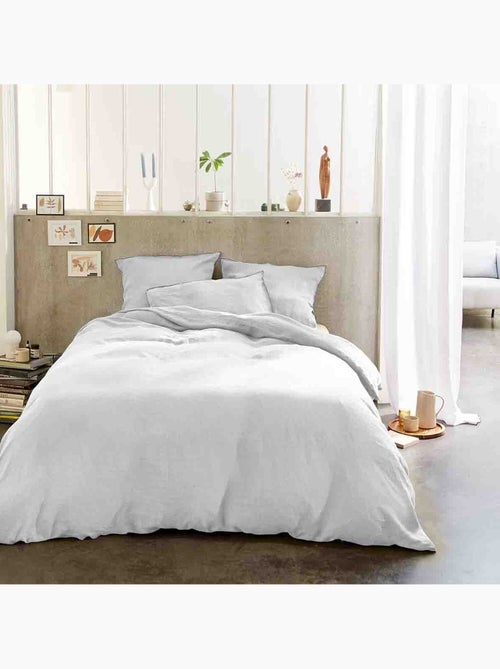 Parure housse de couette 100 % lin signature - Kiabi Parure housse de couette 100 % lin signature - Kiabi
