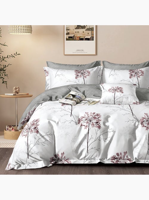Parure housse de couette 100% Percale de coton imprimée - Ailise - Kiabi
