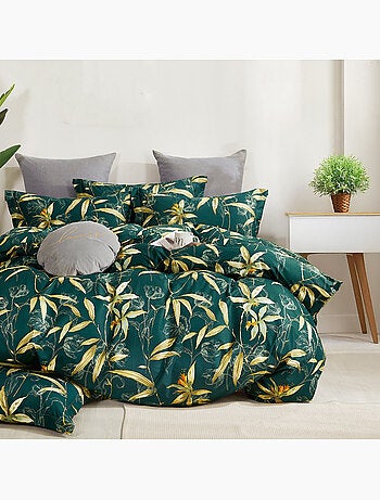 Parure housse de couette 100% Percale de coton imprimée - Bambusia