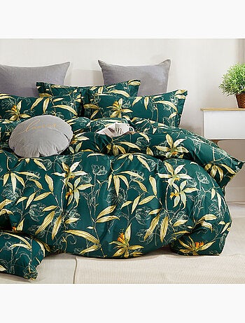Parure housse de couette 100% Percale de coton imprimée - Bambusia