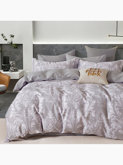 Parure housse de couette 100% Percale de coton imprimée - Barceline - Kiabi