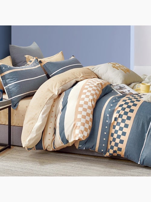 Parure housse de couette 100% Percale de coton imprimée - Rayvan - Kiabi Parure housse de couette 100% Percale de coton imprimée - Rayvan - Kiabi