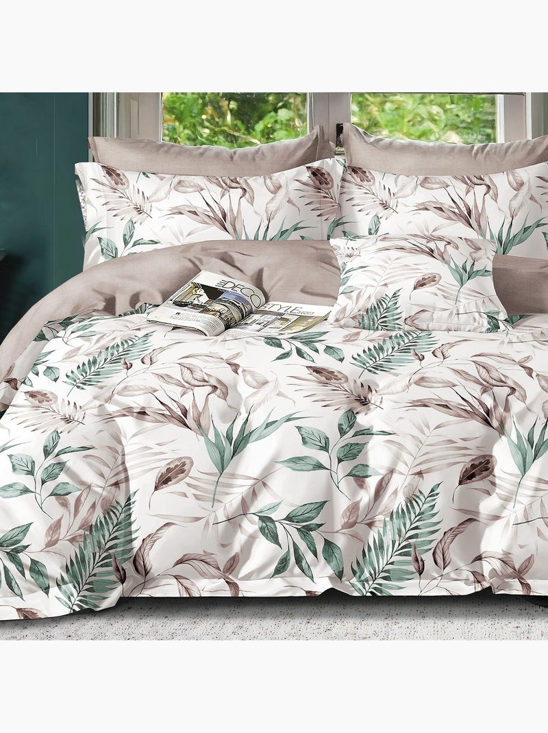 Parure housse de couette 100% Percale de coton imprimée - Rêvanelle Blanc - Kiabi