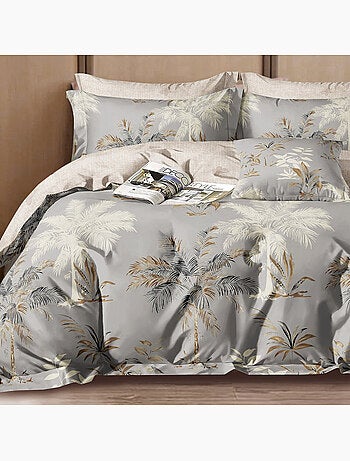 Parure housse de couette 100% Percale de coton imprimée - Sélénore