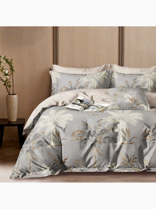 Parure housse de couette 100% Percale de coton imprimée - Sélénore - Kiabi