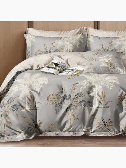 Parure housse de couette 100% Percale de coton imprimée - Sélénore - Kiabi