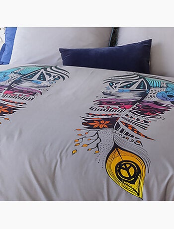 Parure housse de couette 100 % percale de coton monica
