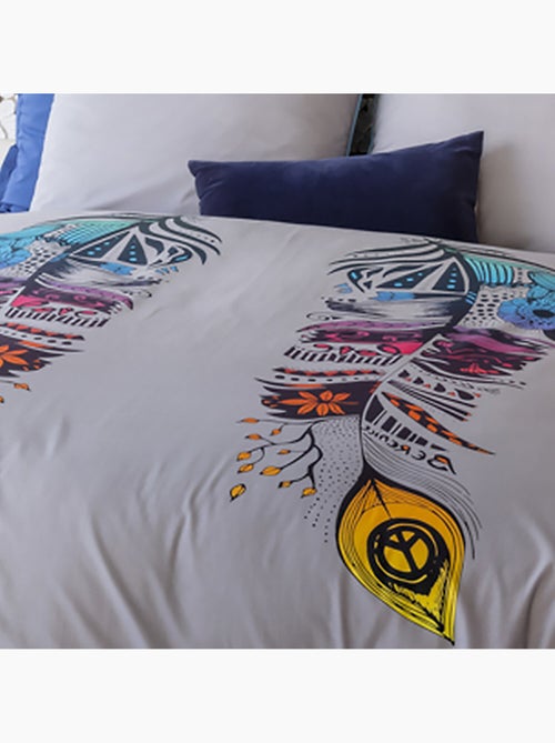 Parure housse de couette 100 % percale de coton monica - Kiabi