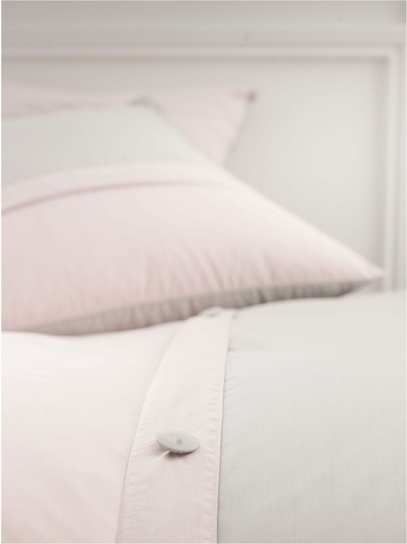 Parure housse de couette 100 % percale de coton mura Gris - Kiabi