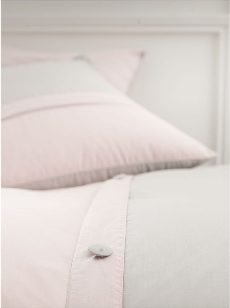 Parure housse de couette 100 % percale de coton mura Gris - Kiabi