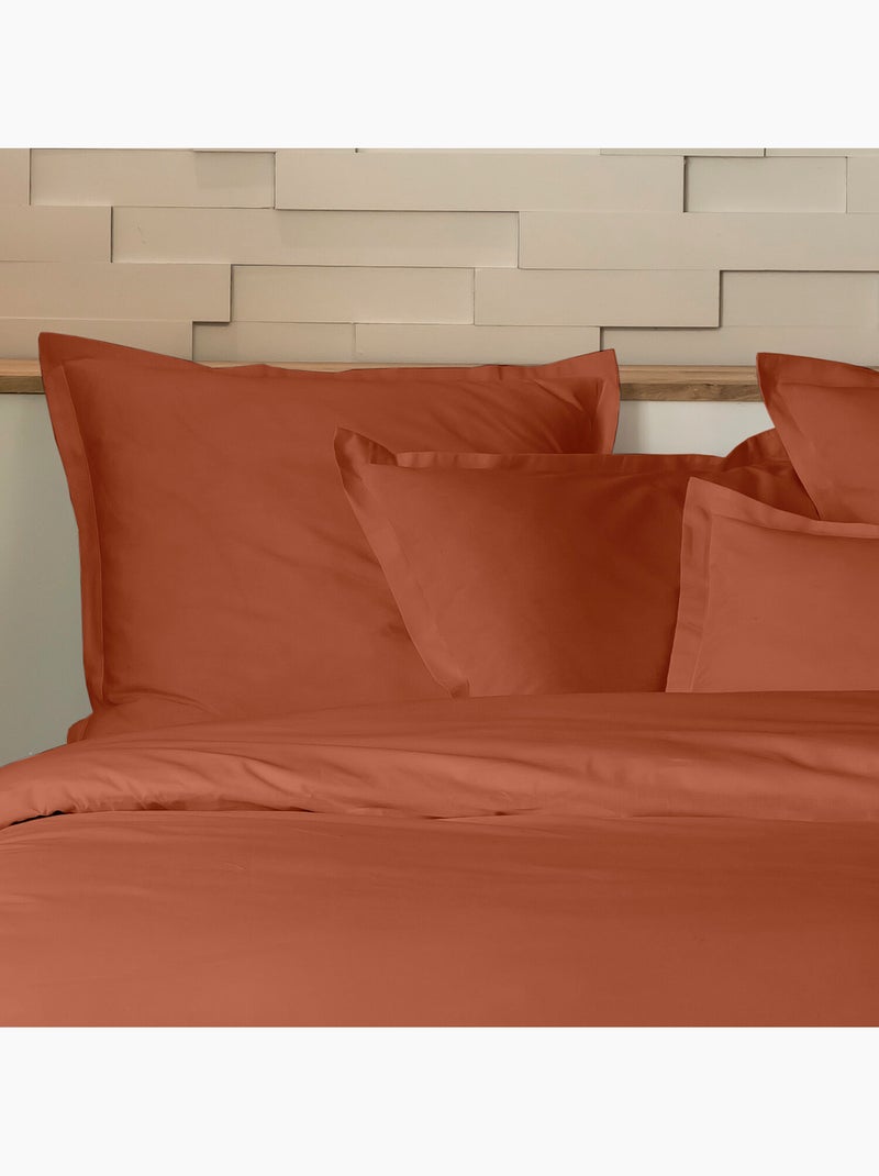 Parure housse de couette 100 % percale de coton mura Terracotta - Kiabi