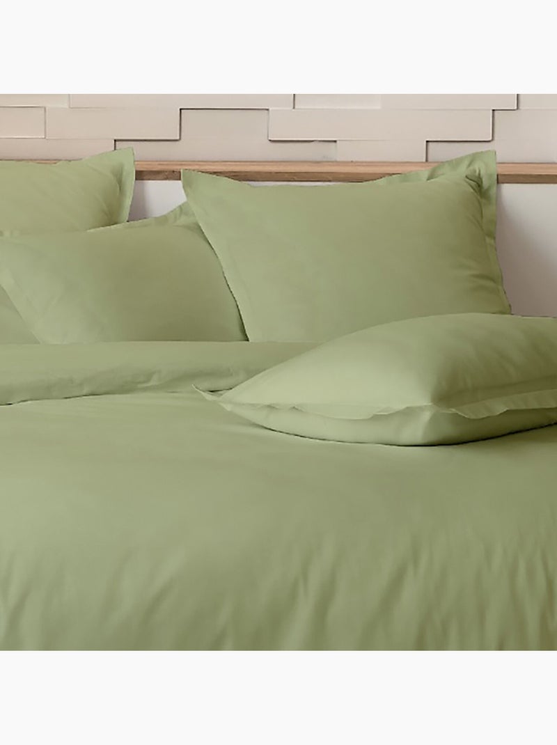 Parure housse de couette 100 % percale de coton mura Vert - Kiabi