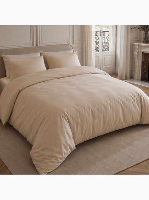 Parure housse de couette 100% percale de coton unie, finesse - Kiabi