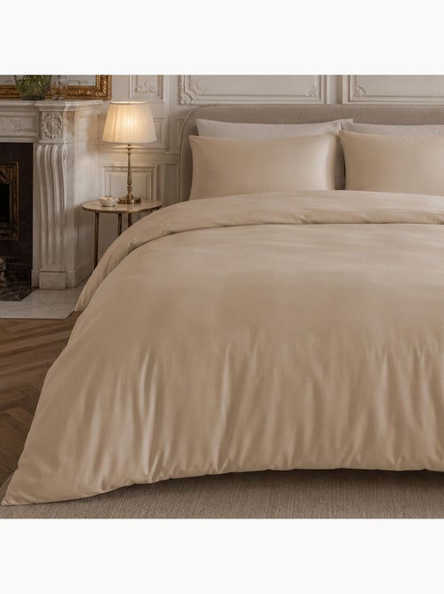 Parure housse de couette 100% percale de coton unie, finesse - Kiabi