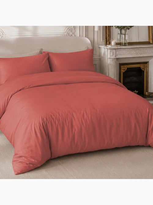 Parure housse de couette 100% percale de coton unie, finesse - Kiabi