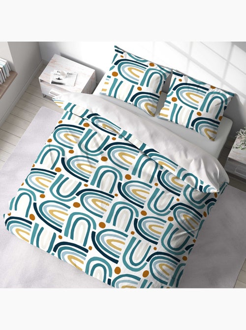 Parure housse de couette 100 % polyester arc en ciel - Kiabi