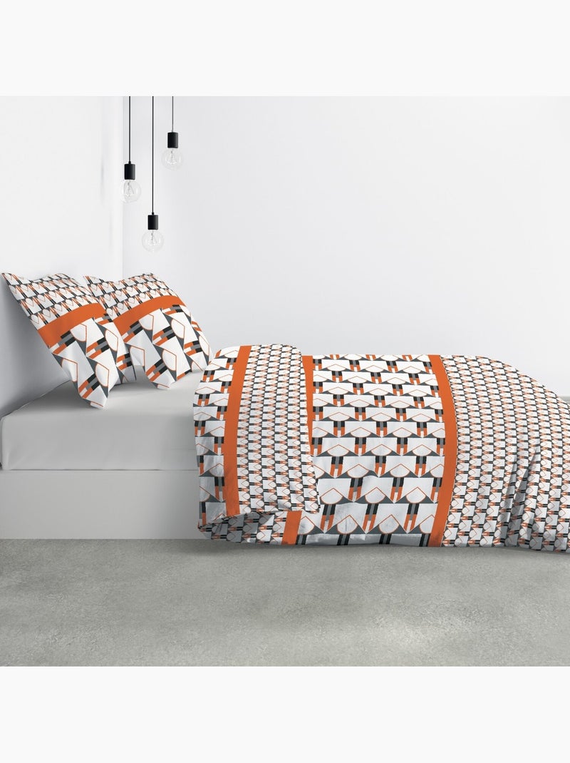 Parure housse de couette 100 % polyester arrow Blanc - Kiabi