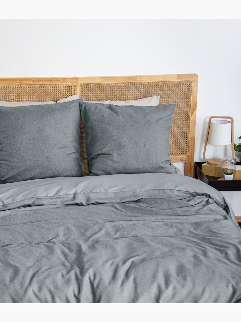 Parure housse de couette 100 % polyester avy Ardoise - Kiabi