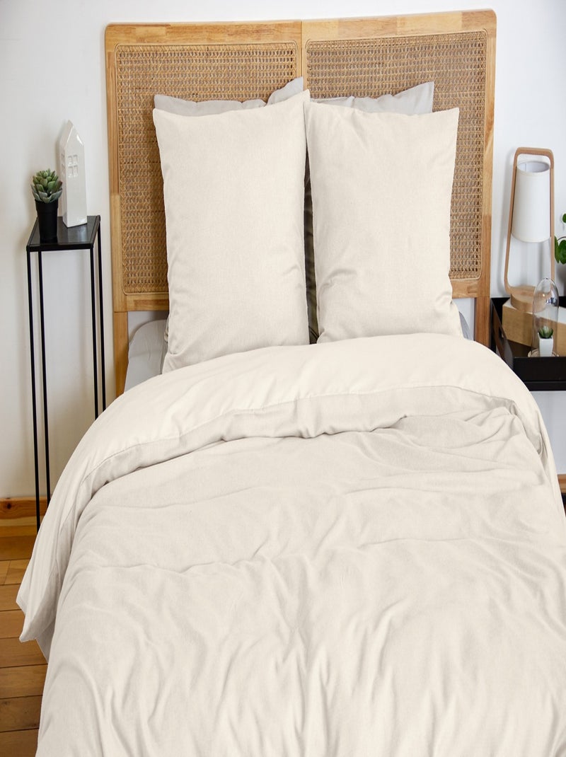 Parure housse de couette 100 % polyester avy Beige - Kiabi