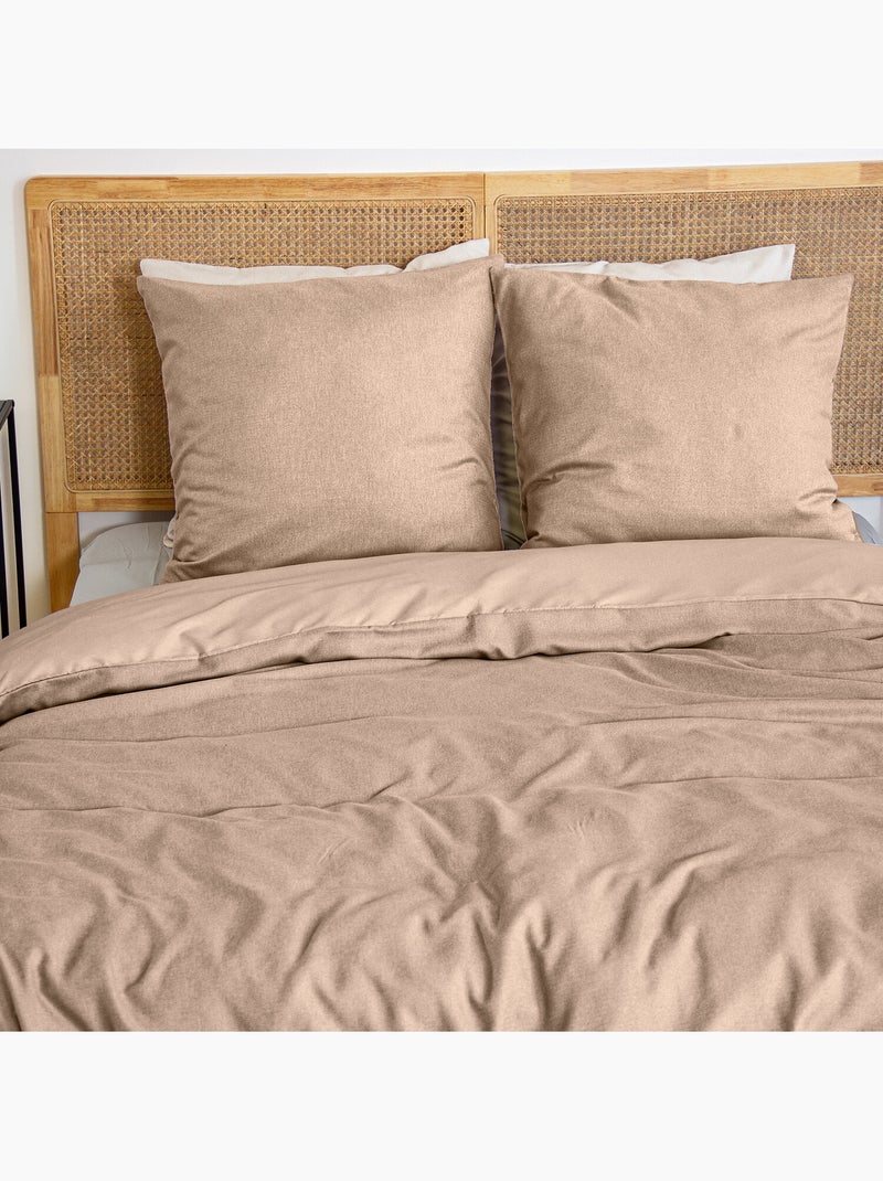 Parure housse de couette 100 % polyester avy Grège - Kiabi