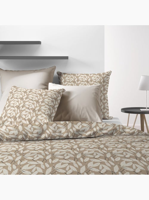 Parure housse de couette 100 % polyester carmel - Kiabi