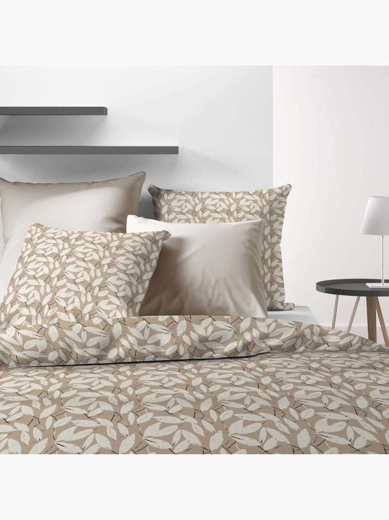 Parure housse de couette 100 % polyester carmel Multicolore - Kiabi