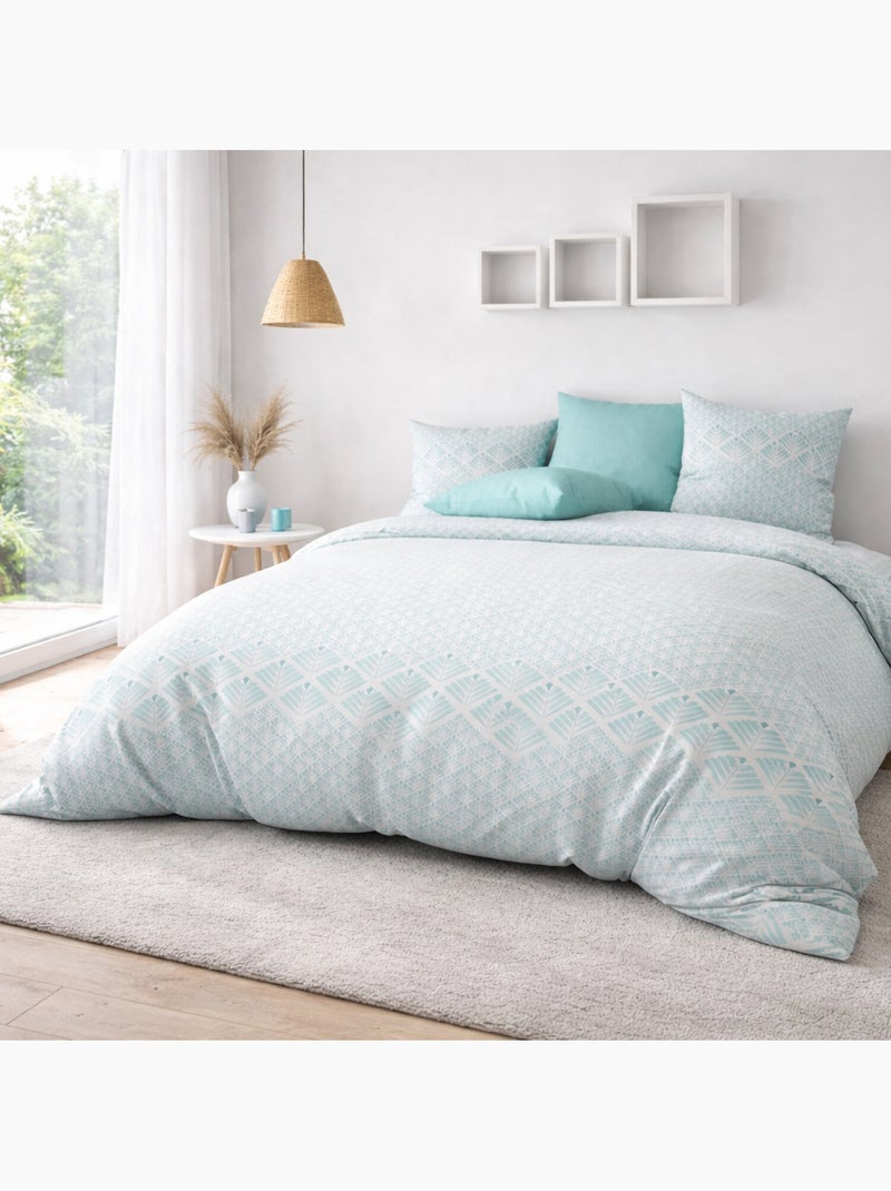 Parure housse de couette 100 % polyester chapeaux ronds Vert - Kiabi