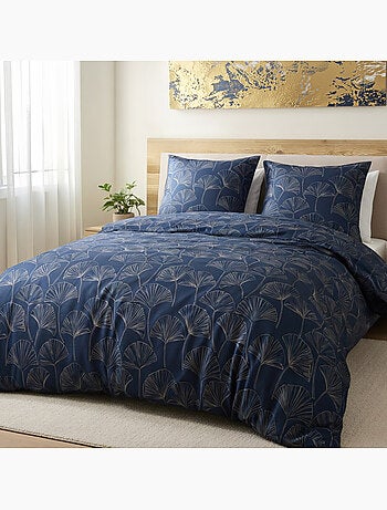 Parure housse de couette 100 % polyester feuilles de ginkgo, Flavor