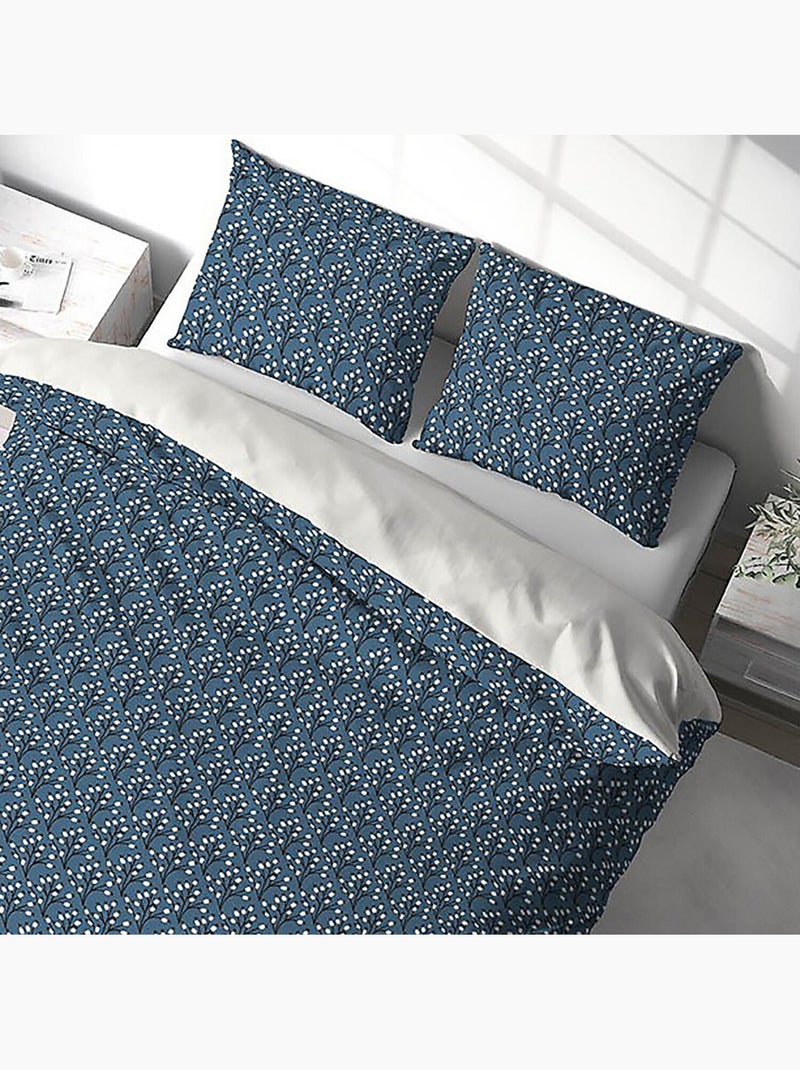 Parure housse de couette 100 % polyester flena Bleu - Kiabi