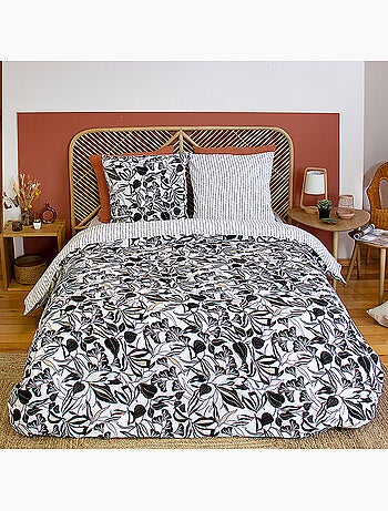 Parure housse de couette 100 % polyester flore