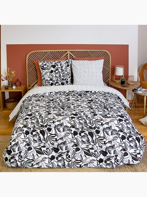 Parure housse de couette 100 % polyester flore - Kiabi